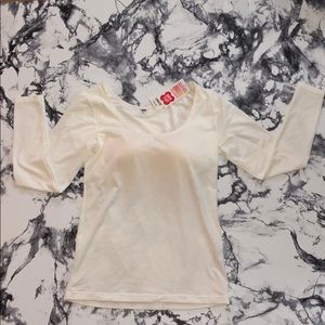 Uniqlo LS cream bra top shirt